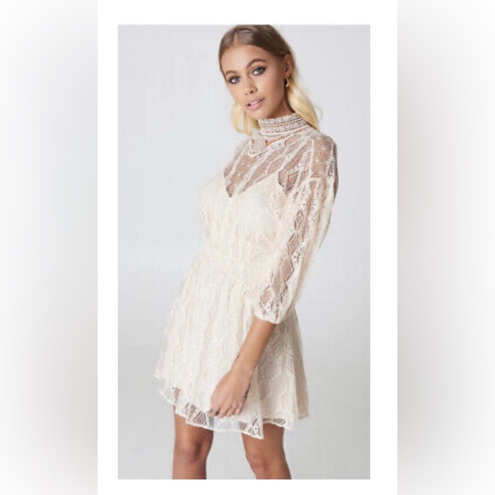 Free People “Bittersweet” Cream Lace Mini - Picture 7 of 7